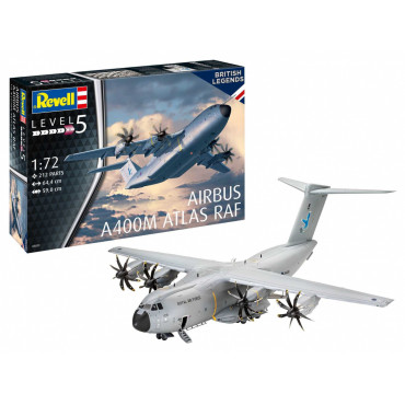 KIT PARA MONTAR REVELL AVIÃO AIRBUS A400M ATLAS RAF 1/72 212 PEÇAS REV 03822